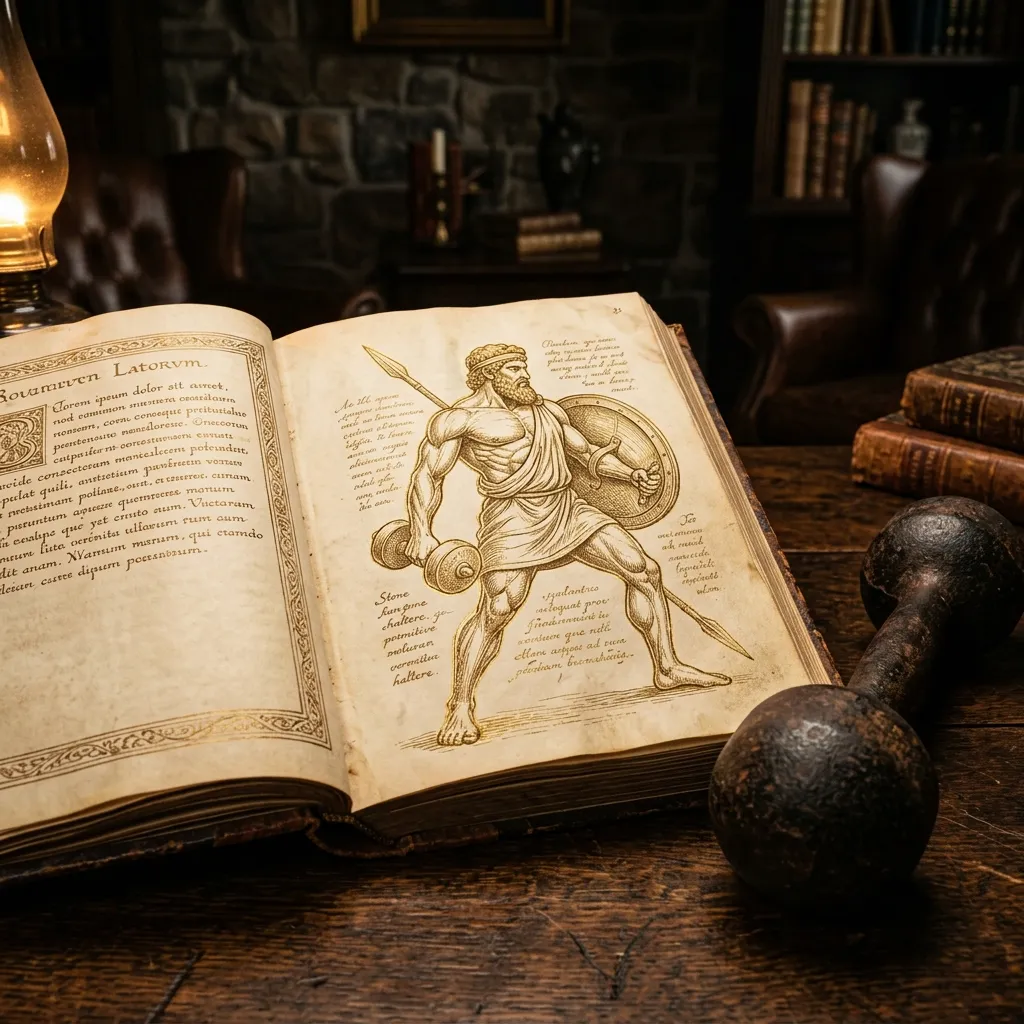 Livre illustré consacré à la culture physique et haltères